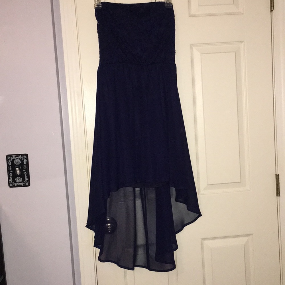 Navy lace formal dress